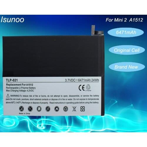 ISUNOO 5pcs/lot 6471mAh Battery For ipad mini 2/mini 3 A1512 2nd 3rd Gen A1489 A1490 A1491 A1599 battery