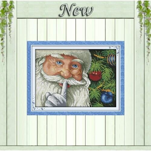 Happy Christmas painting Santa Claus DIY Decor counted print on canvas DMC Cross Stitch kits 11CT 14CT needlework Set embroidery
