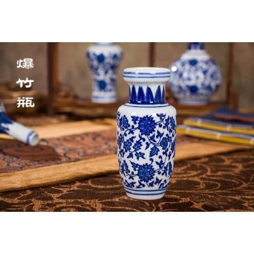 Chinese flower vase for home VINTAGE blue and white porcelain vase ceramic flower vase decoration Antique Traditional D5