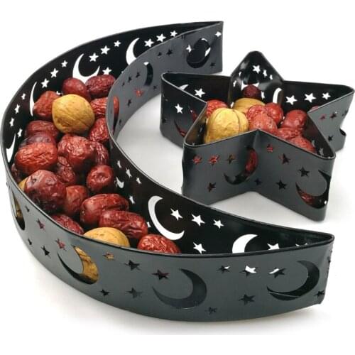 Eid Mubarak Moon Star Serving Tray Dessert Food Storage Container Tableware Ramadan Muslim Islamic Festival Party Supplies