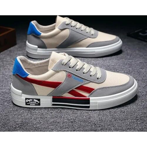 Summer Fashion Mens Korean Breathable Sneakers Soft And Comfortable Canvas Casual Shoes Lace-Up Wear-Resistant Board Shoes Men