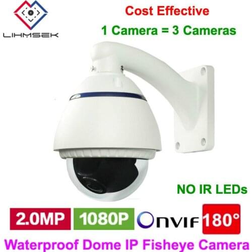Lihmsek 1/2.8" CMOS Sensor 2.0 Megapixel Onvif IP Fisheye Camera with 180 Degree Fisheye Lens Security Network IP Cam