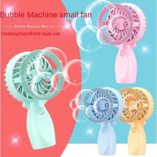 Cartoon Mini Fan USB Charging Handheld Fan Children Blowing Bubble Camera Fan Ventilador Camara De Burbujas Without Bubble Water