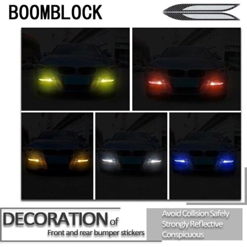 Car-styling Front And Rear Bumper Reflective Warning Strip Decal Stickers for Fiat VW Golf MK4 4 Skoda Rapid Fabia Yeti Superb