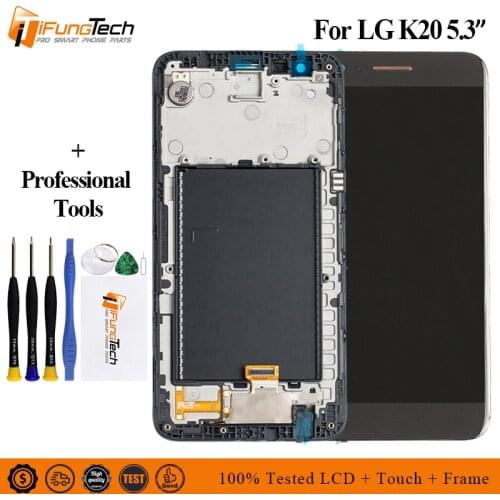 For LG K20 Plus M250 M250N M250E M250DS New LCD Display For LG K10 2017 K20+ Touch Screen Digitizer Assembly With Frame Parts