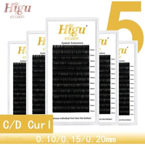 Higuclace Eyelash Extension 8-15mm C Curl False Mink Lash Thickness 0.10/0.15/0.20mm Silk Russian Individual Lashes