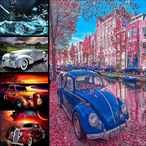 SHAYI 5D Diamond Painting Cool Sports Car Scenery Embroidery Cross Stitch Full Square/Round Drill Home Decor Painting