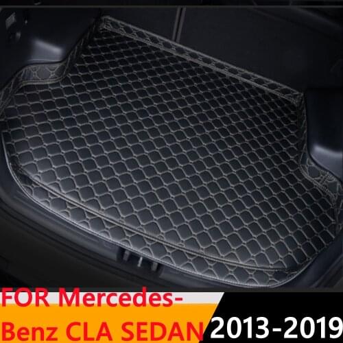 Sinjayer Car Trunk Mat Waterproof AUTO Tail Boot Carpet High Side Cargo Pad Liner Fit For Mercedes-Benz CLA SEDAN 2013 2014-2019