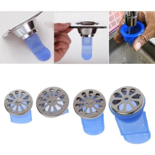 Drain Valve Check Silicone Kitchen Strainer Bathroom Pipe Sewer Drainer Anti-odor Pest Floor Stainless Steel Drain