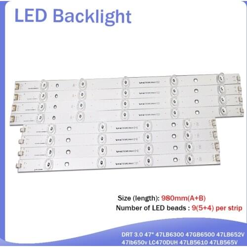 98cm LED Backlight Lamp strip 9 leds For LG 47" TV innotek DRT 3.0 47" 47LB6300 47GB6500 47LB652V 47lb650v LC470DUH 47LB5610