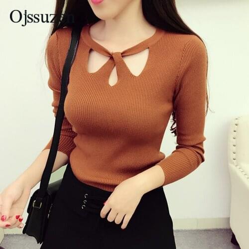 Chompas Para Mujer Winter Woman Sweater Knitted Fashion Hollow Out Pullovers Sexy Womens Long Sleeve Slim For Women Sweaters
