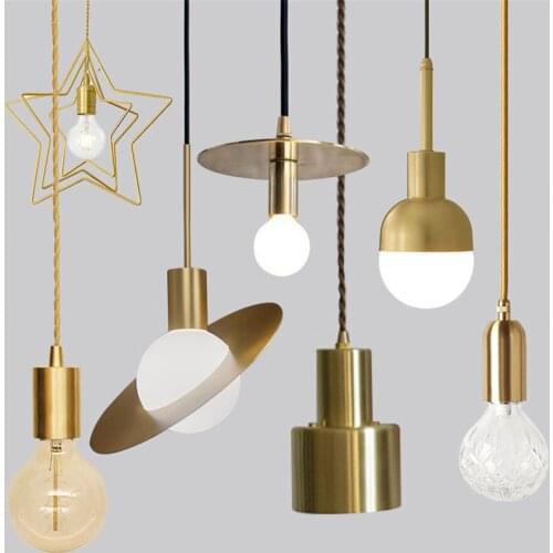 Retro Art Metal Pendant Lights Living Dining Room LED Hanging Light Bar Counter Kitchen Island Suspension Lighting Fixtures