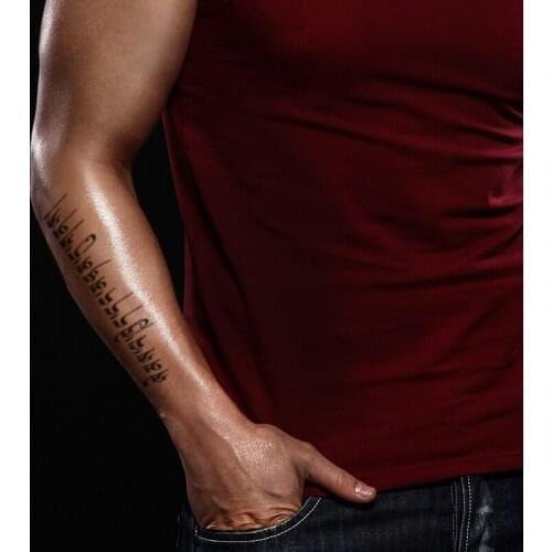 Temporary Tattoo Sticker Black Individual Chinese Symbol Pattern Design Fake Tatto Waterproof Tatoo Arm Large Size for Women Men