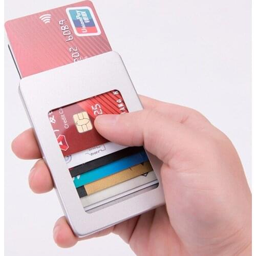 Weduoduo Credit Card Holders RFID Aluminum Box Card Wallet Fashion Casual Card Case Solid Metal High Quality Wallets