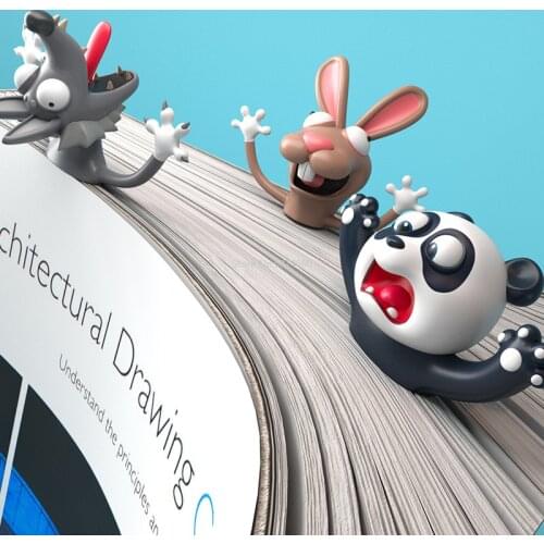 3D Stereo Cartoon Marker Animal Bookmarks Original Cute Cat PVC Material Funny Student School Stationery Children Gift Bookmark