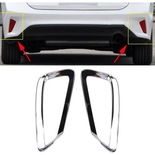 2PCS Rear Fog Light Cover Chrome Decoration Replacement for Ford Focus 2019 2020 2021 Car Cover Chromium Styling