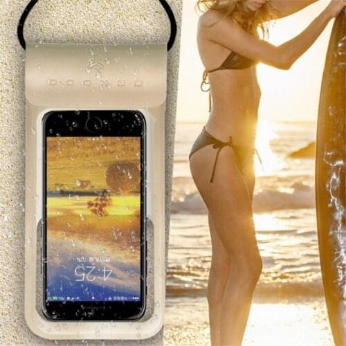 2020 6Inch Floating Airbag Swimming Bag Waterproof Mobile Phone Pouch Cell Phone Case For Swim Diving Surfing Beach Use