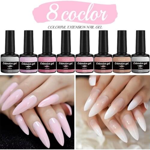 8 Colors Nail Extension Gel Fiberglass Silk Crystal Clear Nature Long Lasting Nails Wrap Stickers For Gel Extension Nail Art