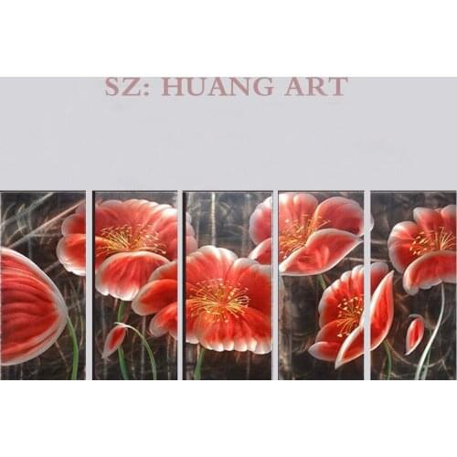 Flowers large mural decoration decoration to the hotel the abstract modern hanging wall outdoor decorative arts 5 p red