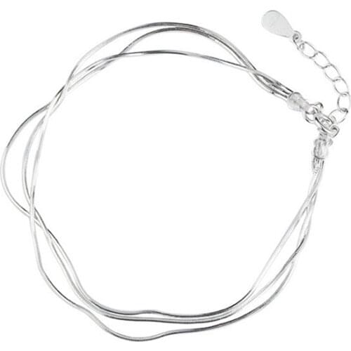 925 Sterling Silver Snake Bone Bracelet Multilayer Three Rings Around Snake Bone Ladys Jewelry Temperament Jewelry Bracelet