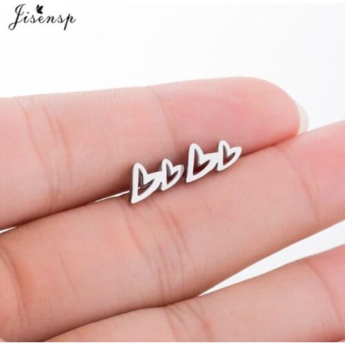Jisensp Fashion Hollow Peach Heart Earrings for Girls Simple Jewelry Sweet Style Cute Stud Earrings Valentines Day Gift Brincos