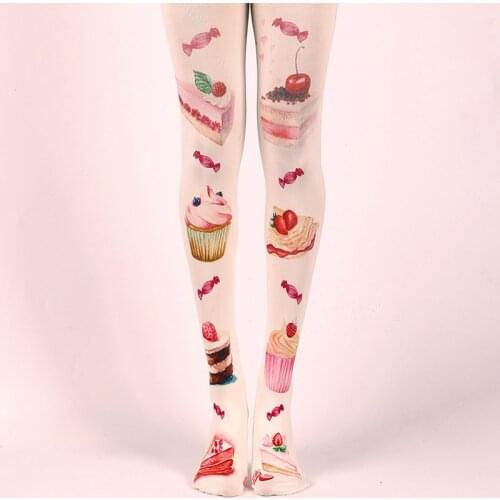 Cake Candy Print Pantyhose Childlike Sweet Pantyhose