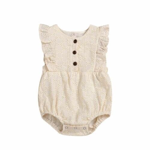 Summer Infant Toddler Newborn Baby Girls Hollow Solid Soft Romper Bodysuit Jumpsuit Outfits Sunsuit
