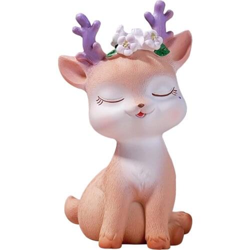 Compact Sika Deer Ornaments Deer Miniature for Cake Party Car Decorations Household Decorative Toys