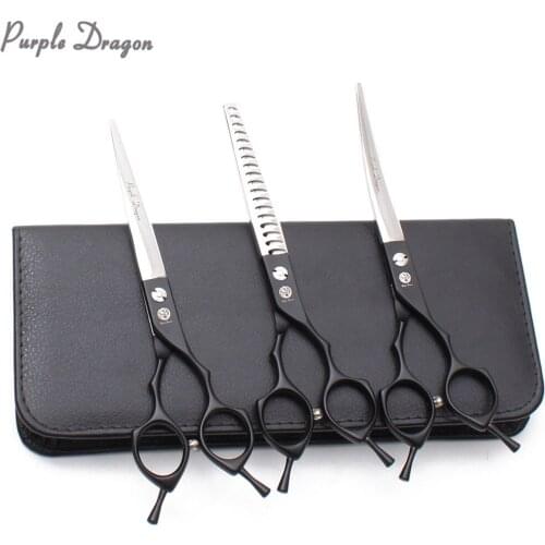 Suit 6.5" 7" 440C Dog Grooming Kit Straight Scissors Thinning Shears Curved Shears Animal Shears Pet Scissors Dropshipping Z3009
