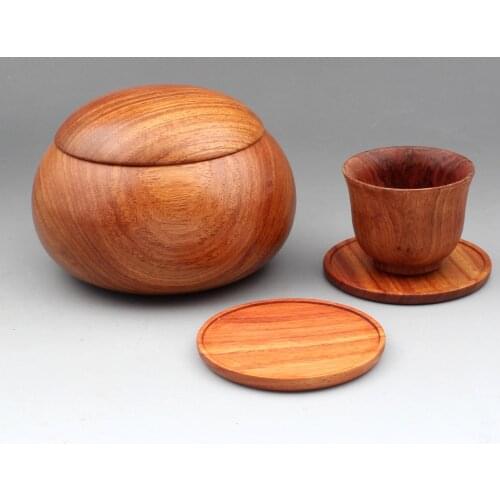 Mahogany teacup cushion, Burma rosewood handicrafts, kung fu tea set, Tea Road solid wood mat, mangosteen cup mat