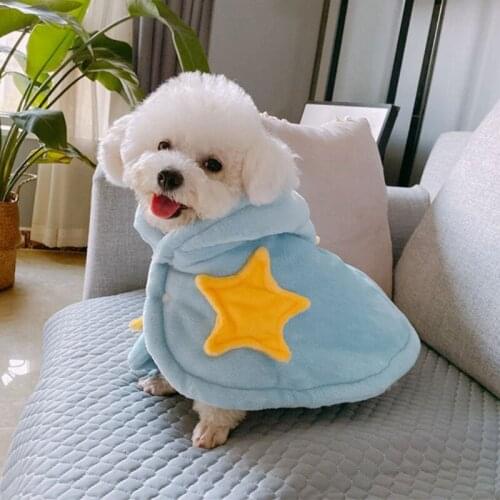 Dog Pajamas Clothes Flannel Thickened Hooded Soft Blanket Dogs Coat Clothing Jacket Pet Winter Warm Blanket Cloak Sleep Cape