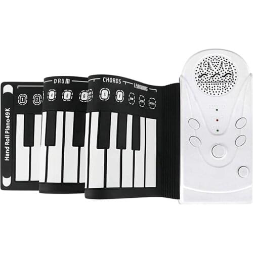 Roll Up Piano 49 Keys Portable Electric Piano Keyboard Waterproof Silicone Fold Able Keyboard for Beginners and Kids