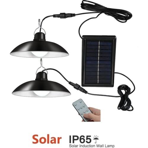 Retro Lampshade Solar Pendant Chandelier solar lamp Wireless Street light Charge Outdoor Security Garden Night Decoration Lumina