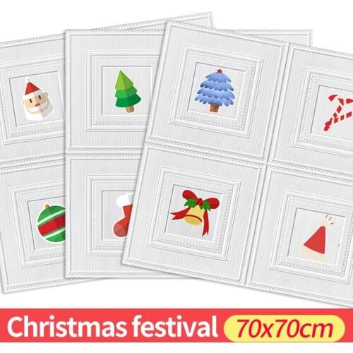 Self-adhesive Wallpaper Moistureproof Bedroom Children Room Wall Decoration Stickers 3D Wall Sticker Christmas Decorations