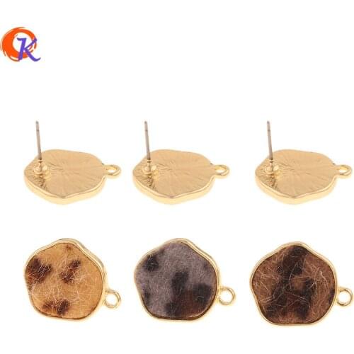 Cordial Design 50Pcs 16*19MM Jewelry Accessories/Hand Made/Irregular Shape/Leopard Print Effect/DIY Jewelry Making/Earrings Stud