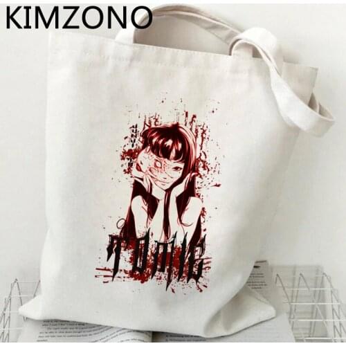 Junji Ito shopping bag bolsa handbag bolso canvas tote shopping bag sac cabas bolsas reutilizables sac toile