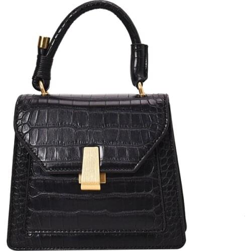 Fashion Women Stone pattern PU Leather Handbag Mini Designer Ladies Small Shoulder Bag High Quality Black Casual Crossbody