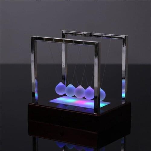 Luminous Balance Ball Decor Newton Pendulum Table Lamps Pendulum Creative Night Lights For Desktop Bedside Puzzle Toy For Kids