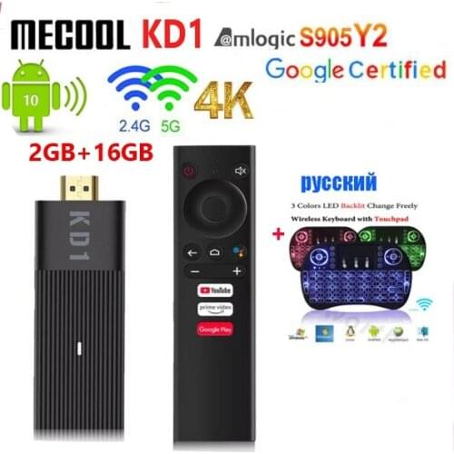 Mecool KD1 5pcs TV Stick Android 10 Amlogic S905Y2 TV Box Android 10.0 2G 16G Google Certified 1080P H.265 4K 2.4G&5G Wifi BT