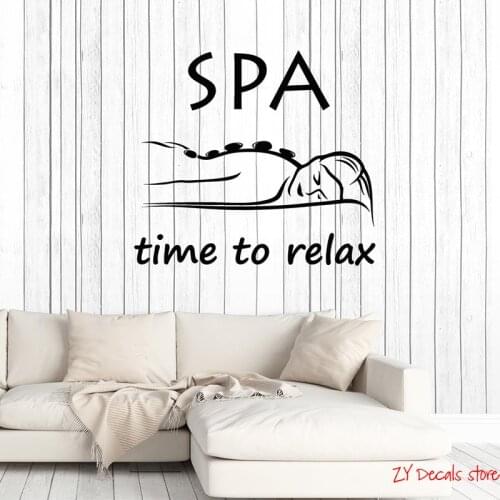 Time To Relax Quote Vinyl Wall Decal Spa Salon Quote Woman Massage Room Saying Art Decor Stickers Mural Removable Wallpaper L646
