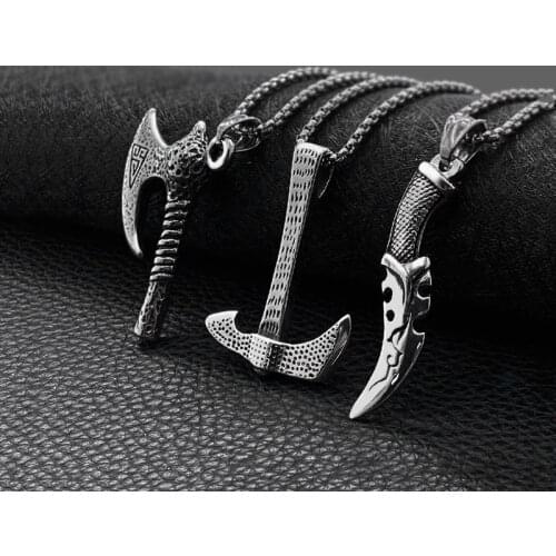 Rusty Steel Jewelry Fashion Dagger Sickle Axe Hip Hop Pendant Punk Male Titanium Steel Pendant Jewelry