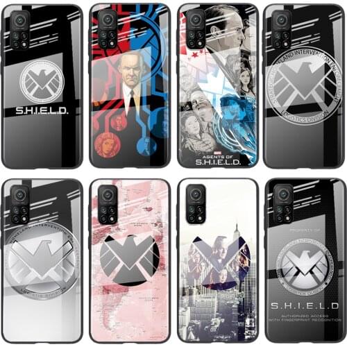 Tempered Glass Luxury Cover Marvel SHIELD For Xiaomi POCO F3 F2 X3 NFC X2 M2 Pro Shockproof Shell Phone Case