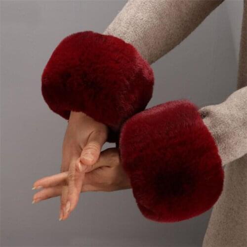 Winter Comfortable Fairy Faux Rabbit Women Fur Arm Warmers Cute Accessories Soft Fluffy Cuff Ladies Warm Wristband W111
