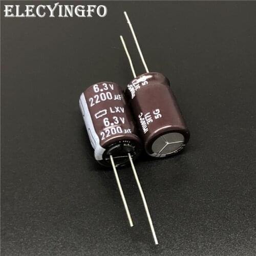 10pcs/100pcs 2200uF 6.3V2200UF NIPPON LXV Series 12.5x20mm Low Impedance 6.3V2200uF Aluminum Electrolytic Capacitor