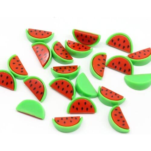 30pcs 22*12MM Resin Red Watermelon Slice 3D Watermelon Cabochon Decor DIY Scrapbook Hair Accessories Embellishment