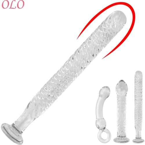 OLO Anal Butt Plug Crystal Glass Dildo Adult Sex Toys for Women Men Gay Fake Penis Sex Products Female Masturbation