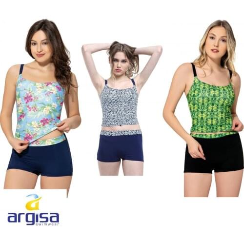 Argisa 5051 Patterned Shorts Pendant Tankini 38-44 Turkey Womens Swimwear Fashion Biquini Beachwear Two Piece