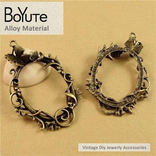 BoYuTe (20 Pieces/Lot) 60*43MM Zinc Alloy Materials Antique Bronze Plated Flower Vine Pendant Charms for Jewelry Making Diy