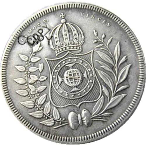 Brazil 400 Reis 1834 1844 1843 Empire Pedro II Silver Plated Copy Coins