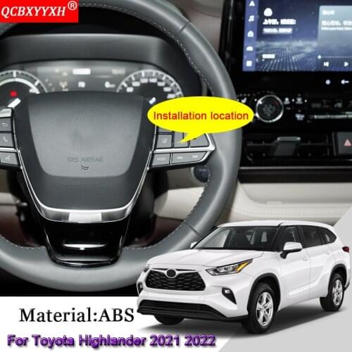 ABS Car Steering Wheel Decorative Frame Sticker Sequins Cover Automobiles Accessories Fit For Toyota Highlander Kluger 2021 2022